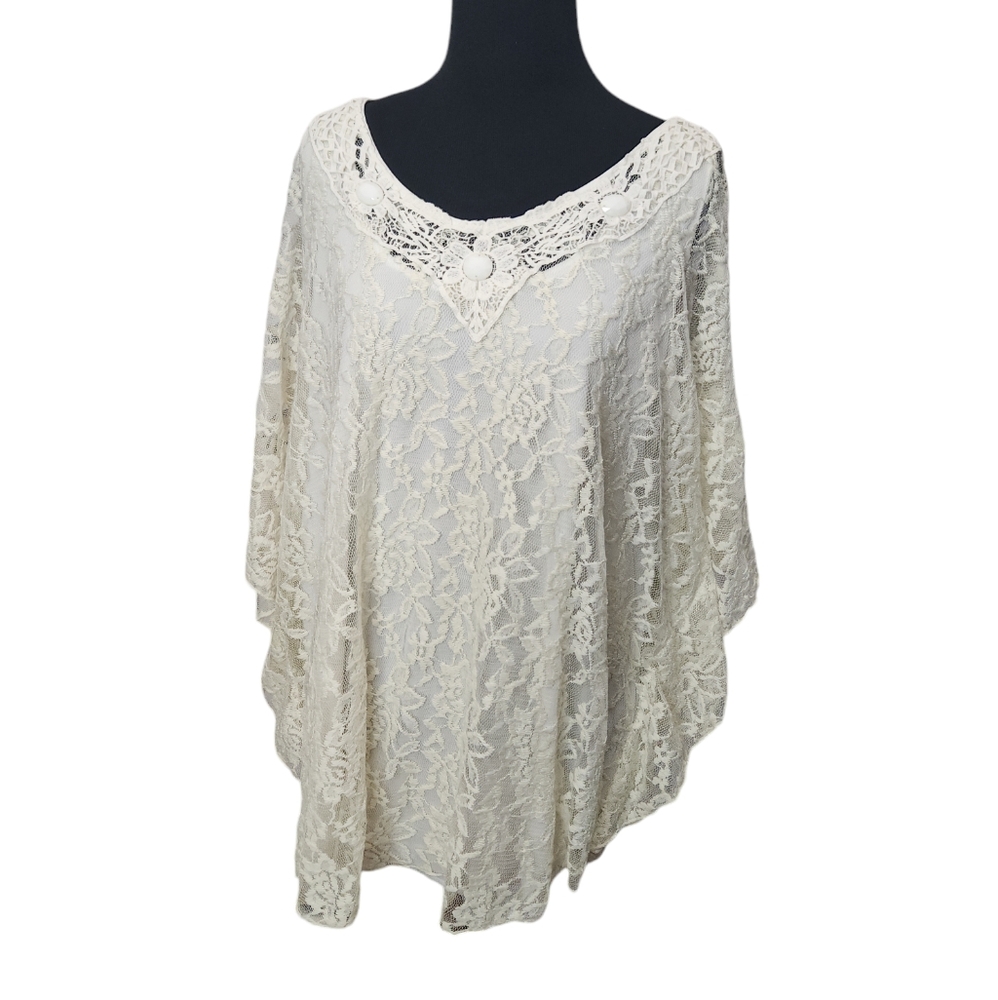 Lavish Plus Off White Lace over Cami Size 1X